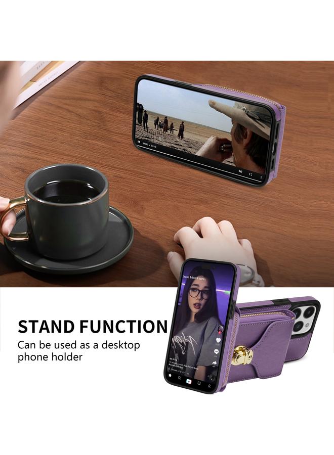 S-TOP Case For iPhone 11 Pro Max Zipper Hardware Card Wallet Phone Case - Image 4