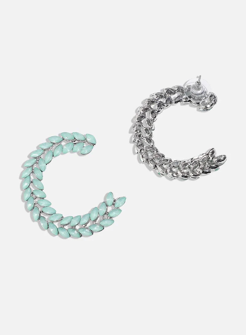 SOHI Crystal Bar Artificial Hoop Earring Jewellery