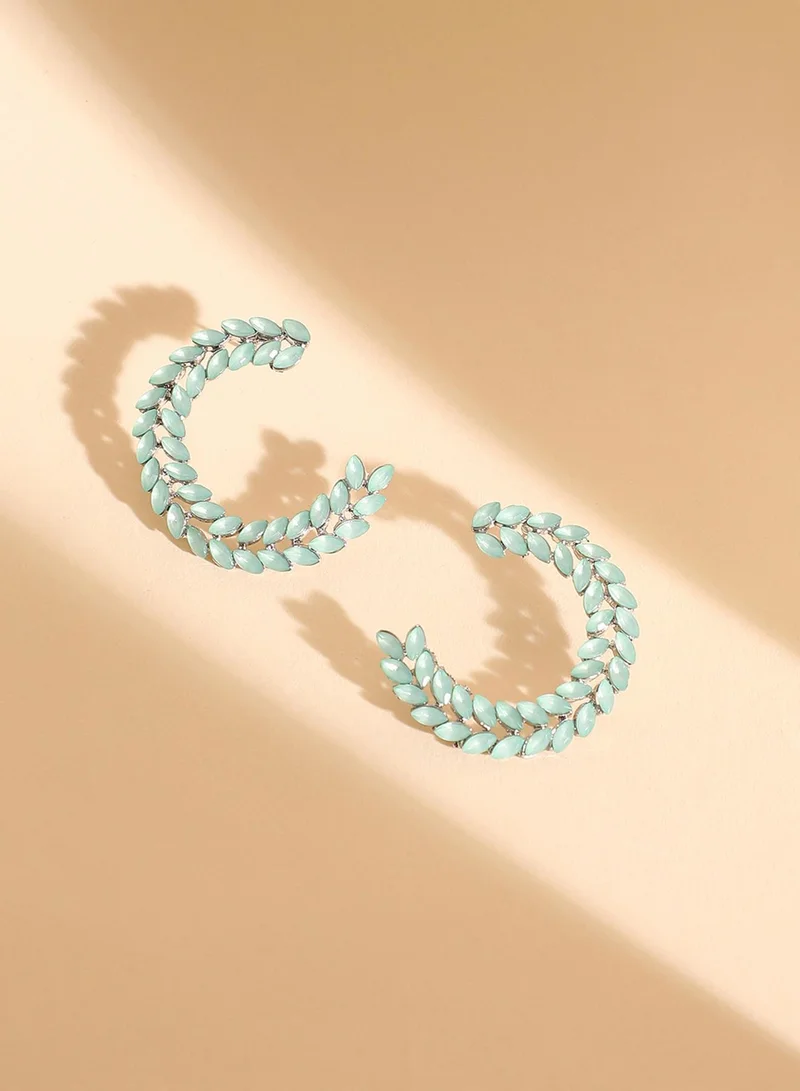 SOHI Crystal Bar Artificial Hoop Earring Jewellery