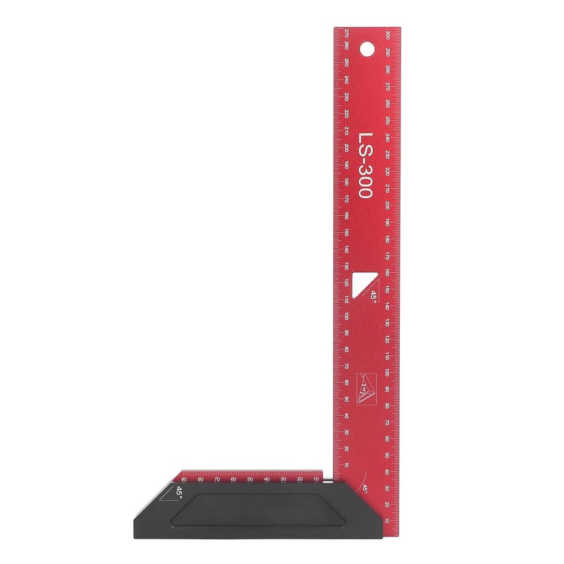 Aluminum Alloy L Shaped Scribing Ruler 300mm Double 45 Degree Measurement Tool for Carpentry - Image 4