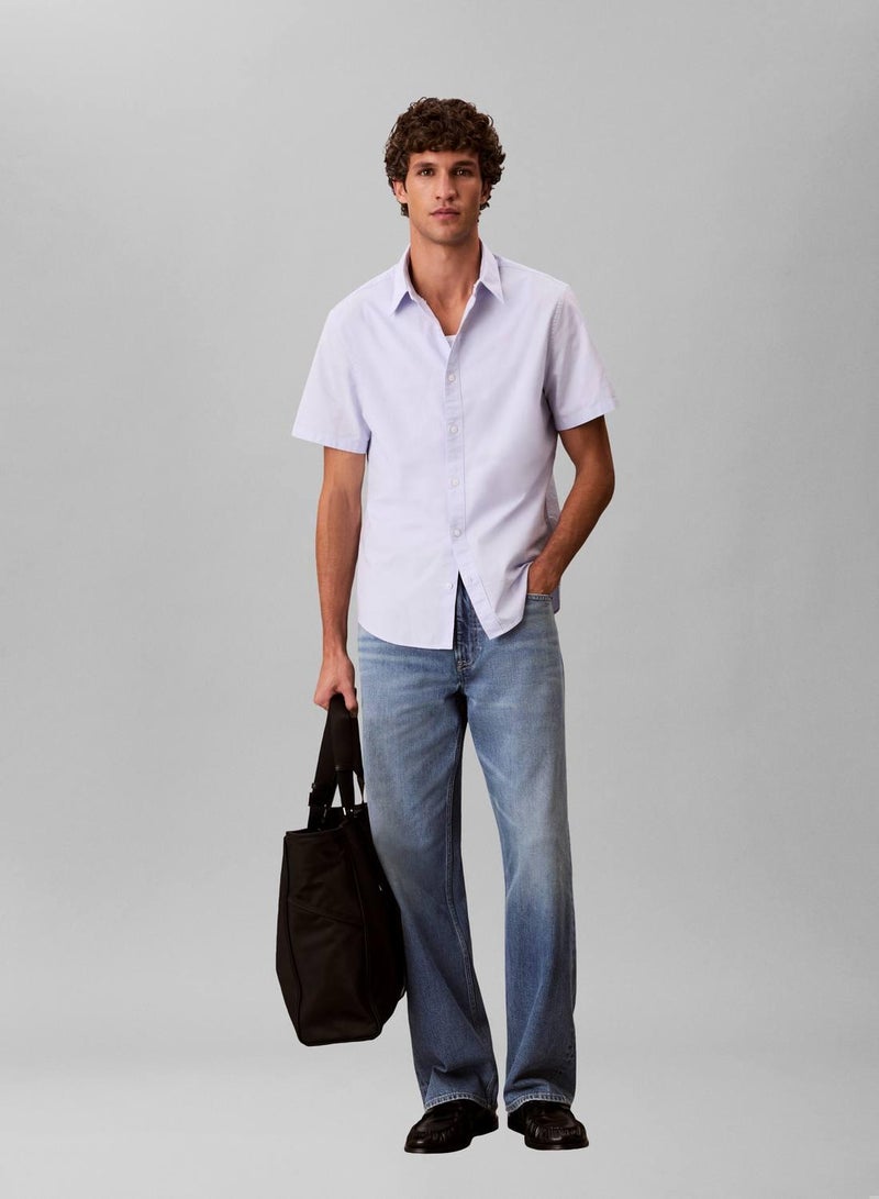 Calvin Klein Jeans Short Sleeve Oxford Cotton Shirt - Image 2