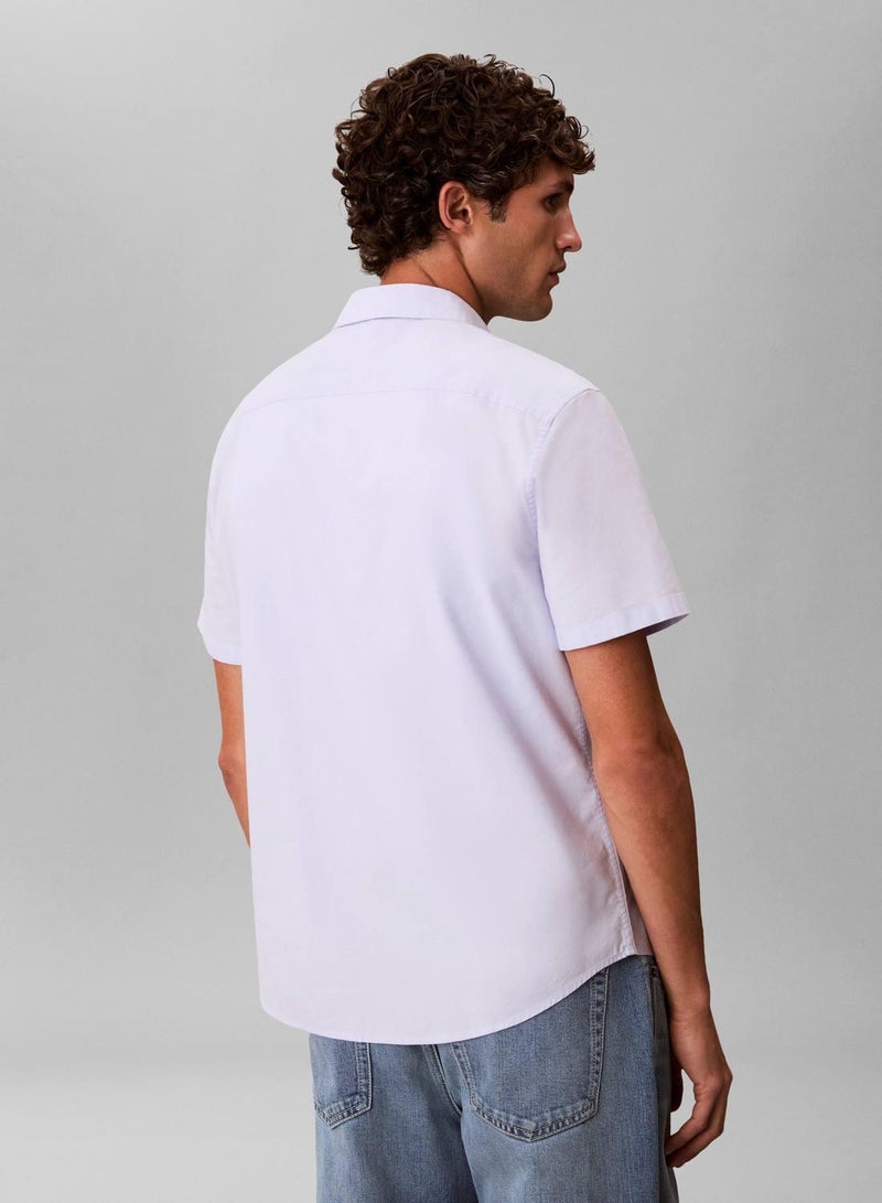 Calvin Klein Jeans Short Sleeve Oxford Cotton Shirt - Image 3