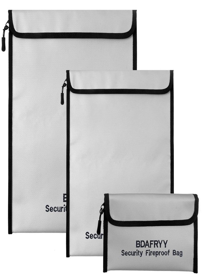 BDAFRYY 3 Pcs Fireproof Waterproof Money Important Document Bag(2000℉),Fire Proof Bag for Documents,Fire Proof Money Bag for Cash,for A4 A5 Documents Holder,Cash,Passport,Tablet,Laptop,File,Jewelry - Image 1