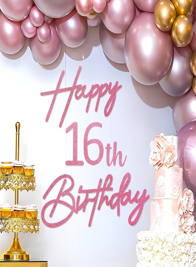لافتة "عيد ميلاد سعيد" من ماسترون مع أرقام من 0 إلى 9 للخلفية - ملصق عيد ميلاد سعيد مخصص من اللباد اللامع لقوس البالونات، زينة عيد الميلاد، حفلات استقبال المولود - وردي - Image 1