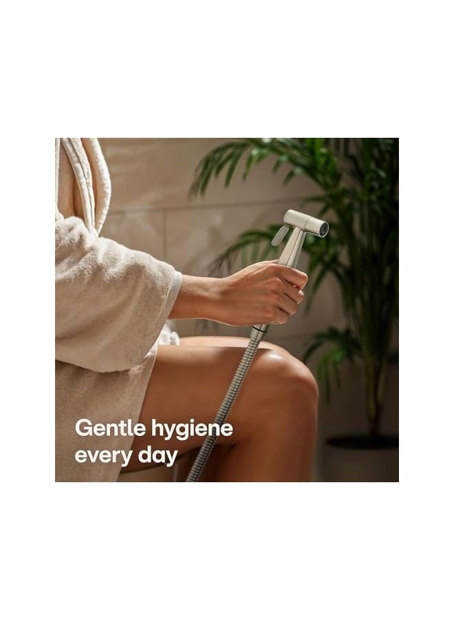 The Bros Shattaf Set, Handheld Stainless Steel Bidet Sprayer for Toilet with 1.5M Stainless Steel Hose, Wall Mounted Baby Cloth Diaper Sprayer for Potty Toilet Hygiene, Bathing Pets, Feminine Hygiene - Image 2