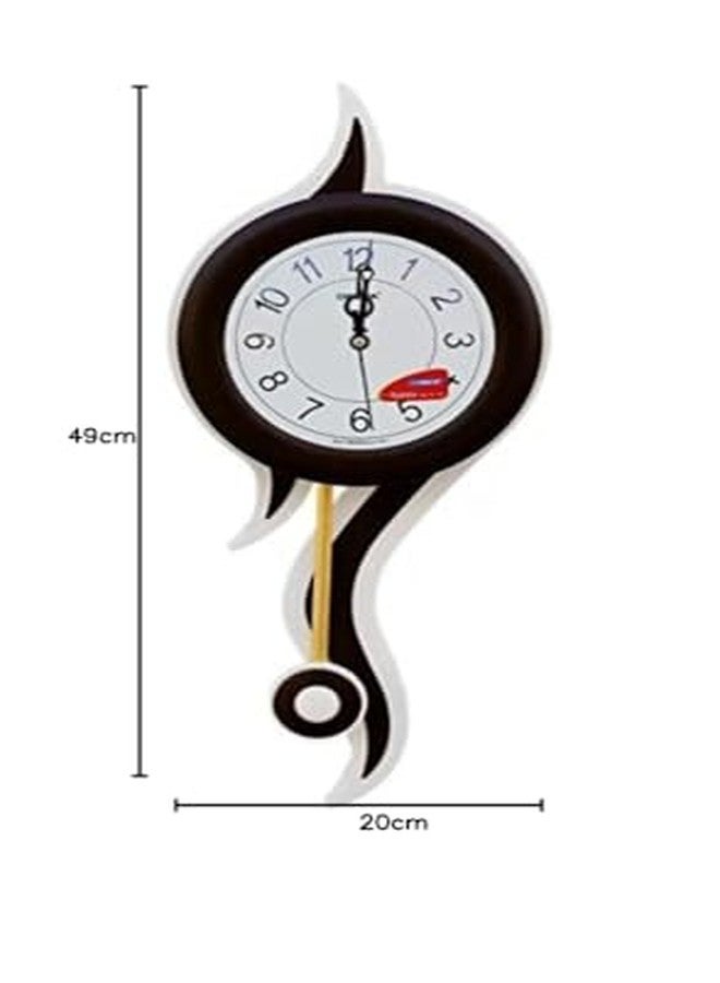 OREVA Plastic Pendulum Analog Wall Clock (49 Cm X 20 Cm X 6.5 Cm, White, Aq-2237) - Image 4