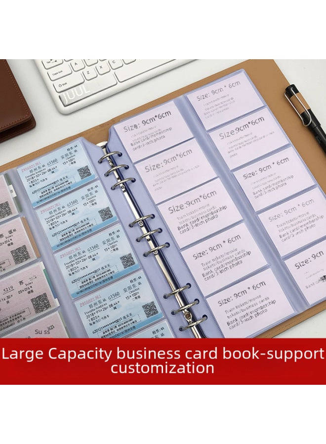 Loose-leaf Business Card Book Business Card Bag Card Book Business Card Holder Large Capacity Membership Card Collection Book Fixed Printing Logo System - Image 2