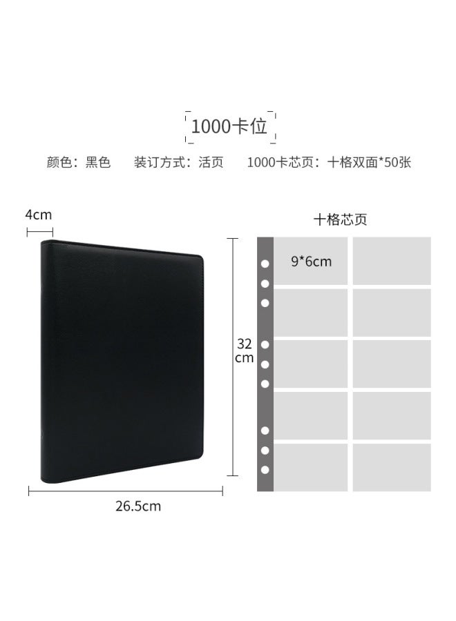 Loose-leaf Business Card Book Business Card Bag Card Book Business Card Holder Large Capacity Membership Card Collection Book Fixed Printing Logo System - Image 1