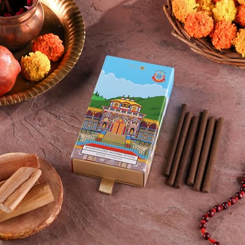 PHOOL Luxury Incense Badrinath Bambooless Incense Sticks | Kesar Chandan Dhoop for Pooja & Meditation | Natural Chemical-Free Smokeless Agarbatti | Free Dhoop Holder | Eco-Friendly | Pack of 27 - Image 5