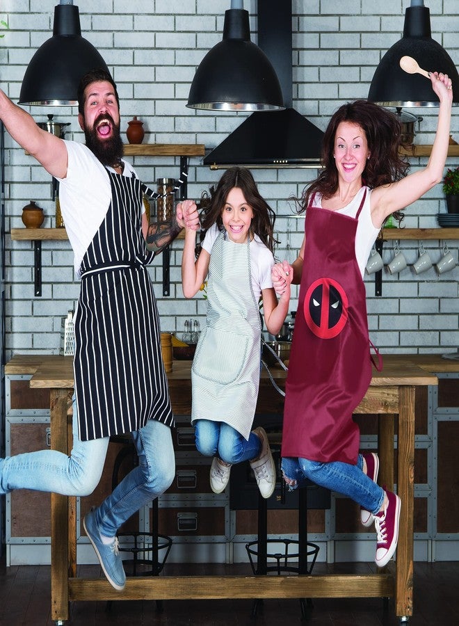 Marvel Deadpool Kitchen Apron for Men Women - Water Resistance BBQ Grilling Apron with Neck Strap - Superhero Comic Book Cooking Gift - Red Black Design - Image 5