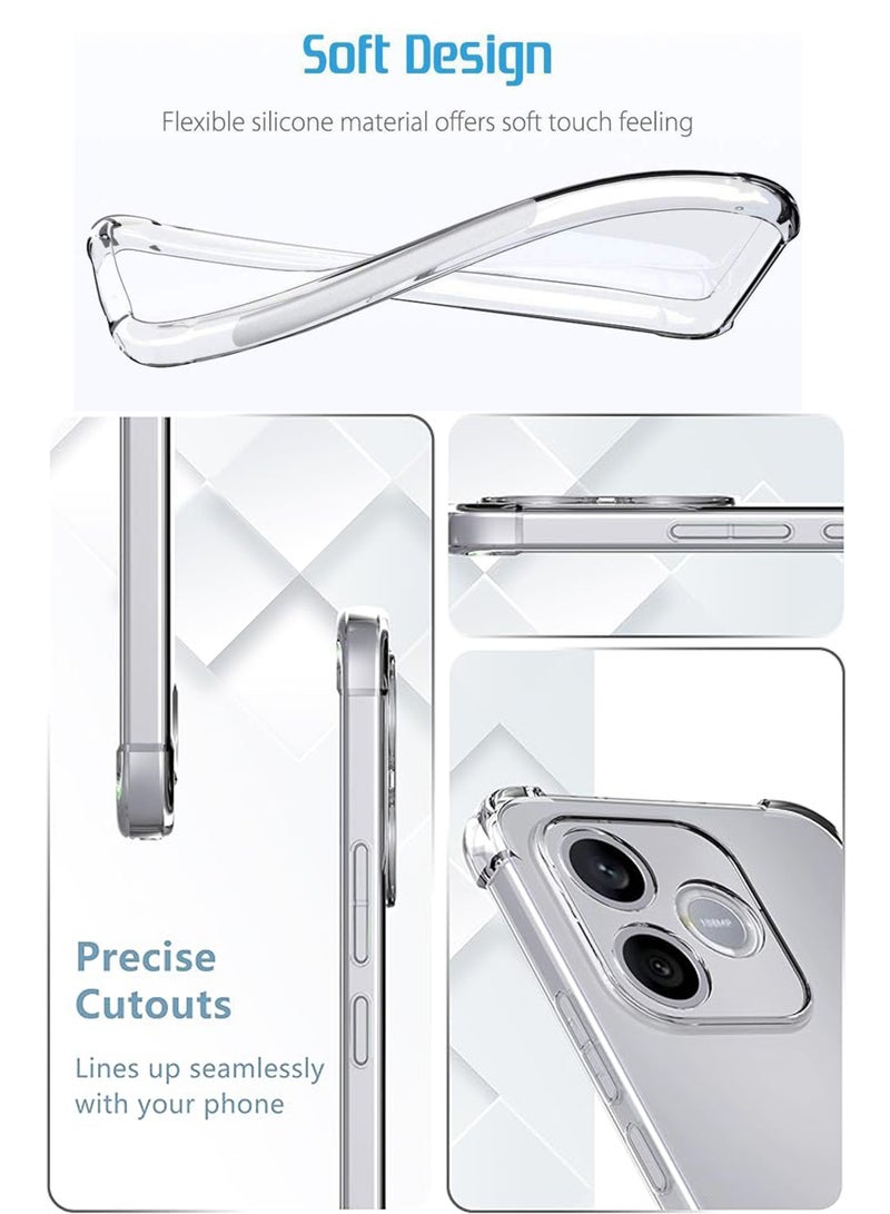 NAFCO Honor 600 Lite - Ultra Clear Transparent Silicone Drop-Proof Clear Flexible Protective Phone Cover - Transparent - Image 2