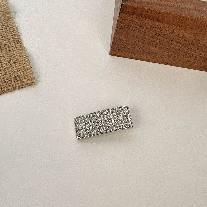 ins style high-grade rhinestone hairpin female 2023 new forehead side bangs clip hairpin duckbill clip headdress D-4275-2 rectangular