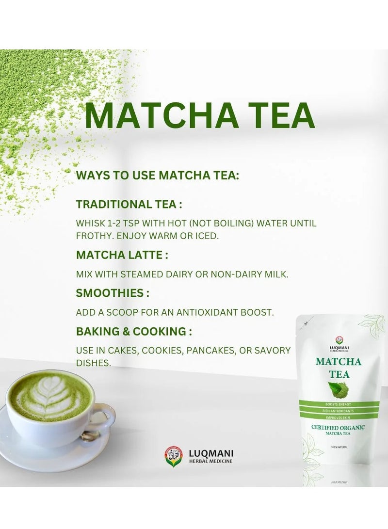 Luqmani Herbs Pure Matcha - Green Tea Powder 100grams Hand Picked and stone Grinded - Image 4