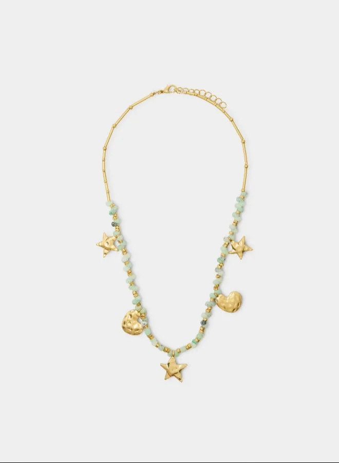 PARFOIS Necklace With Star And Heart Pendants