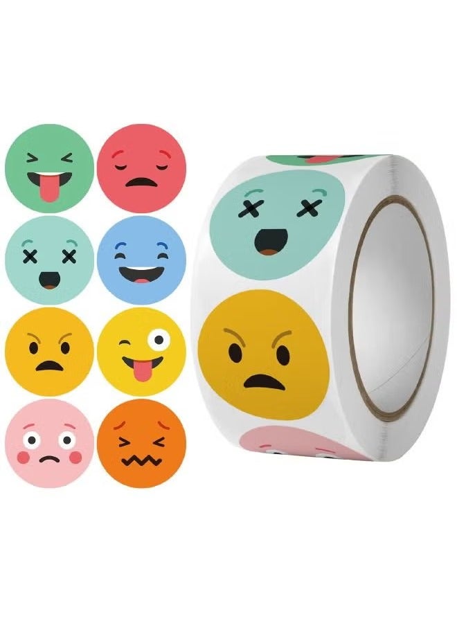 ملصقات تعبيرات الوجه، 500 قطعة، ملصقات مكافأة للمعلمين والأطفال، ملصقات مكافآت الوجه السعيد، ملصقات لاصقة بنقاط دائرية، زجاجات المياه، المدرسة، المنزل وما إلى ذلك، ملصقات مستلزمات الحفلات - Image 1