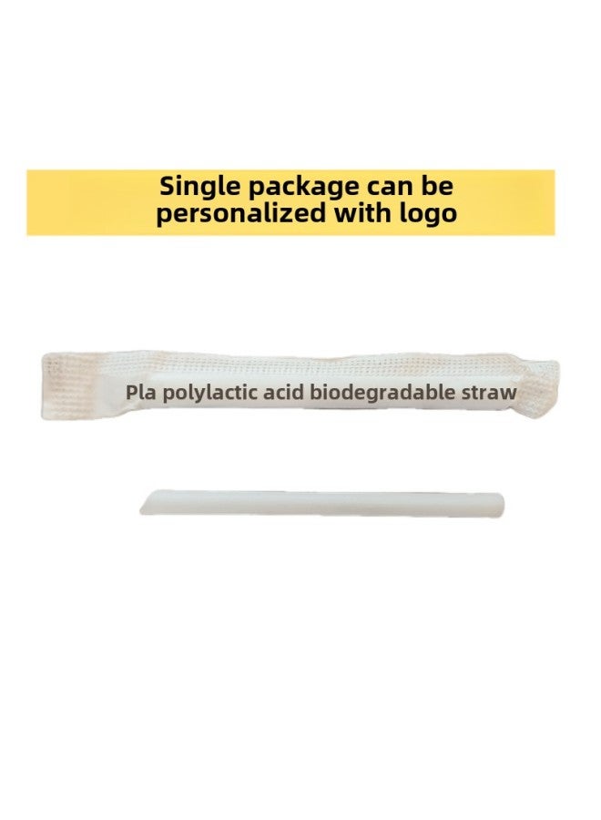 Biodegradable Yogurt Straw Short Thin Disposable Pointed Independent Packaging Milk Children Pla Straw For Aviation-Color:Transparent-Specifications:6*100mm  - Image 3