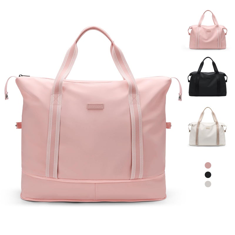 GOLF QUALITY Foldable Travel Duffel Bag Carry On Yoga Tote Bags for Women Travel Sport Gym Hospital Bag Labor and Delivery Overnight Luggage Bag40LPink - Image 2