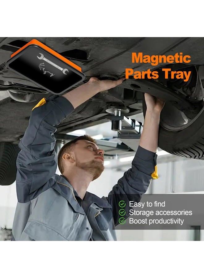 Buhobha Foldable Magnetic Parts Organizer: 3 Heavy-Duty Foldable Trays, Bolts, Nuts, Washers & Small Metal Tools - Image 3
