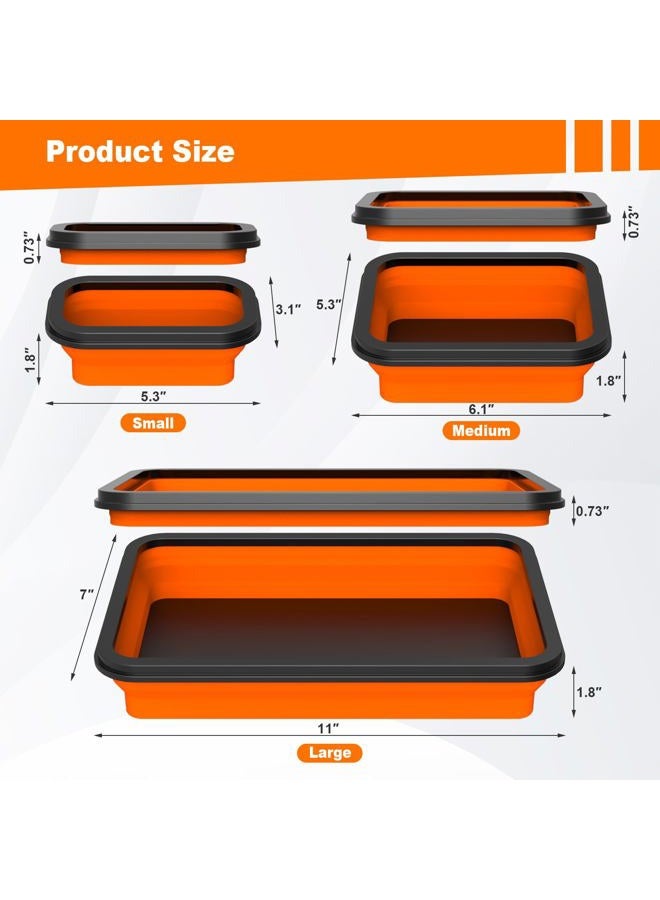 Buhobha Foldable Magnetic Parts Organizer: 3 Heavy-Duty Foldable Trays, Bolts, Nuts, Washers & Small Metal Tools - Image 4