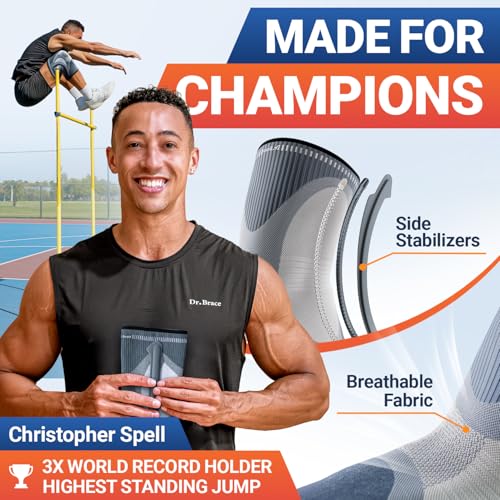 DR. BRACE ELITE Knee Brace with Size Stabilizer (2 Pack) Knee Brace for Women & Men, Workout, Sports, Daily Knee Compression Sleeve for Maximum Knee Pain Support & Fast Recovery (Uranus, Medium) - Image 3