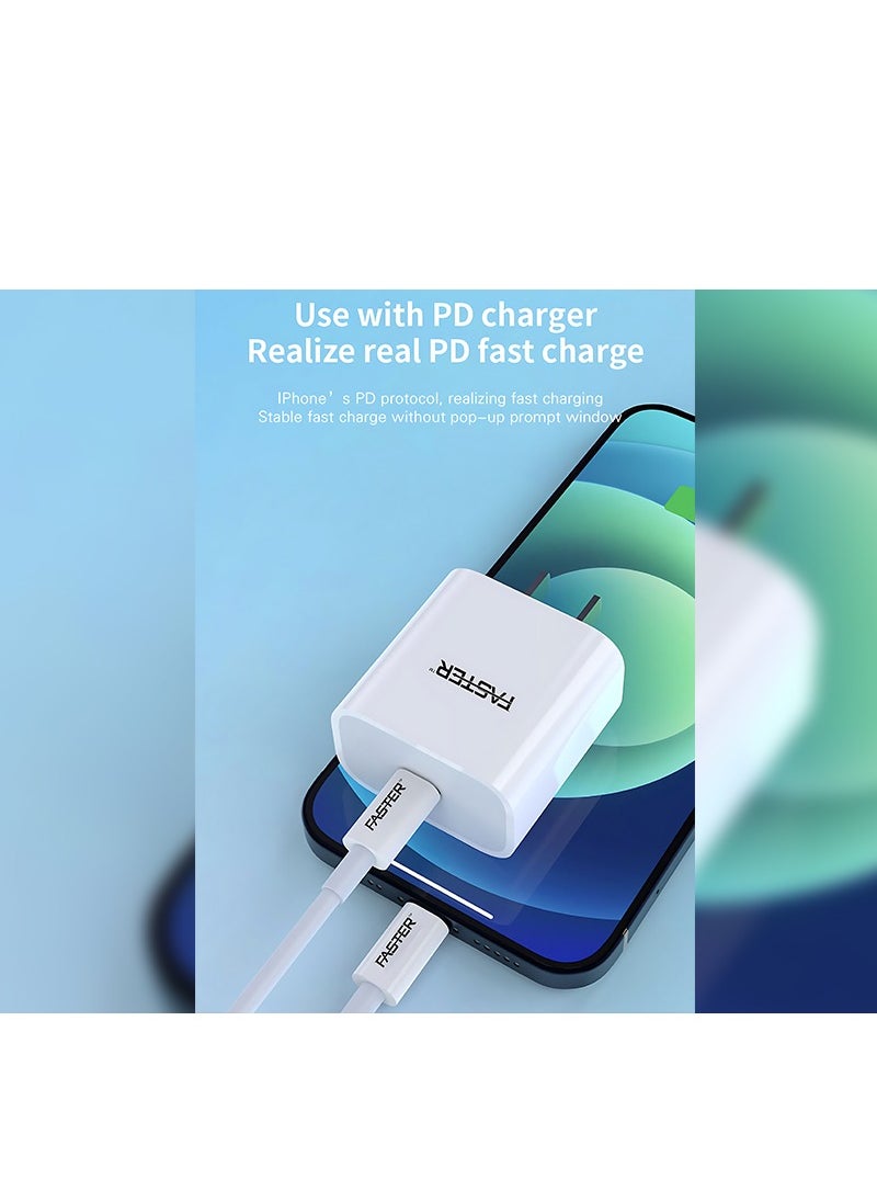 Faster - 20W USB-C to Lightning Fast Charging Cable 1 Meter with LED Display - MFi Certified Lightning Cable for iPhone - Long iPhone Cable for PD Fast Charging - Durable and Fast Data Cable - Image 1