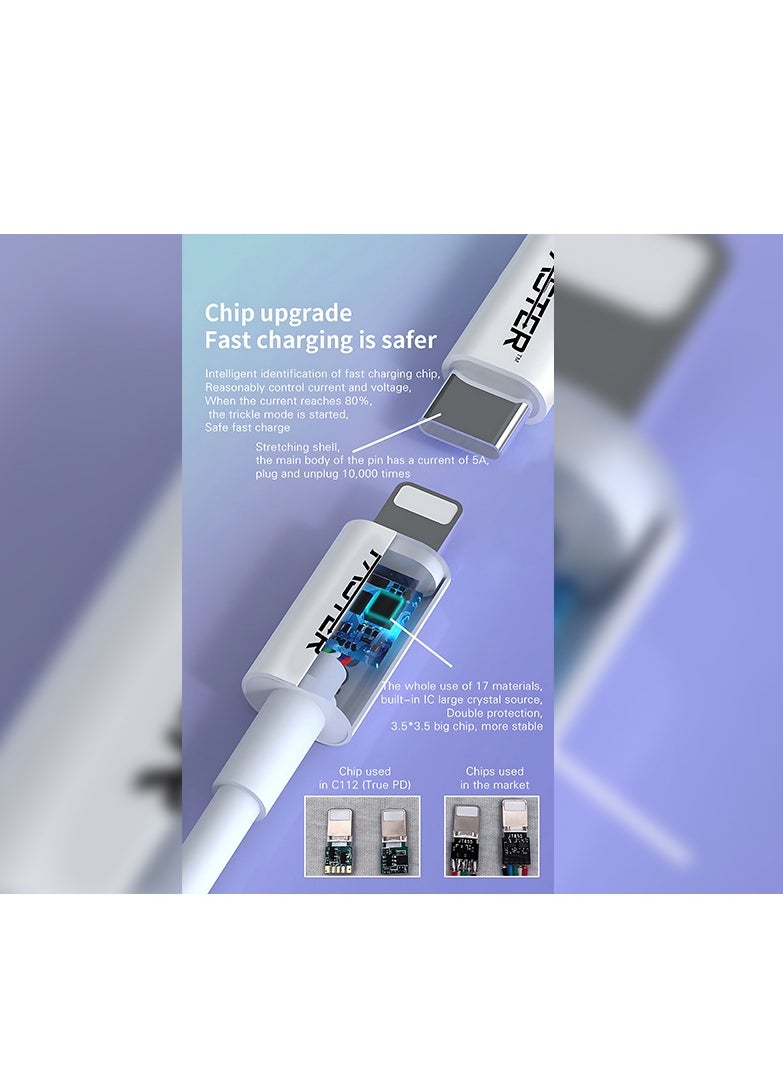 Faster - 20W USB-C to Lightning Fast Charging Cable 1 Meter with LED Display - MFi Certified Lightning Cable for iPhone - Long iPhone Cable for PD Fast Charging - Durable and Fast Data Cable - Image 1