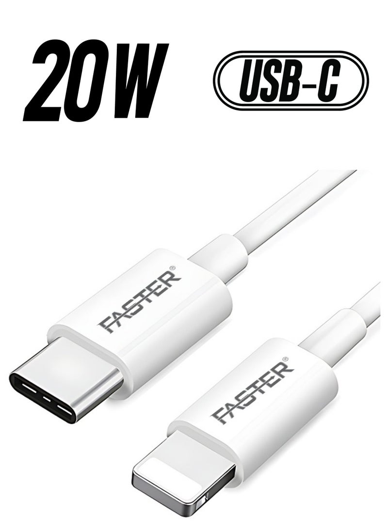 Faster - 20W USB-C to Lightning Fast Charging Cable 1 Meter with LED Display - MFi Certified Lightning Cable for iPhone - Long iPhone Cable for PD Fast Charging - Durable and Fast Data Cable - Image 1
