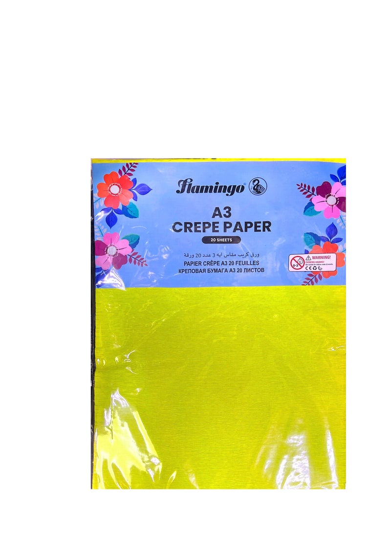 A3 - 297 mm x 420 mm, 29.7 cm x 42 cm or 11.7 in x 16.5 in. 20 Crepe Paper for DIY Flower Making and Wrappin |10 Color 2 Sheet Each Crepe Paper ,20 Sheet A3 SIZE - Image 4