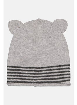 oysho Women Knitted Stripe Beanie, Grey  - Image 2