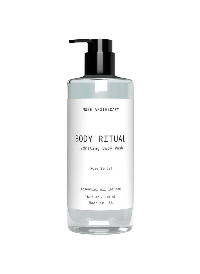 Muse Apothecary Muse Bath Apothecary Body Ritual Hydrating Body Wash Rose Santal Body Wash For Women & Men Essential Oil Infused Aromatherapy Body Wash Women Natural Body Wash For Women 32 Ounce  - Image 1