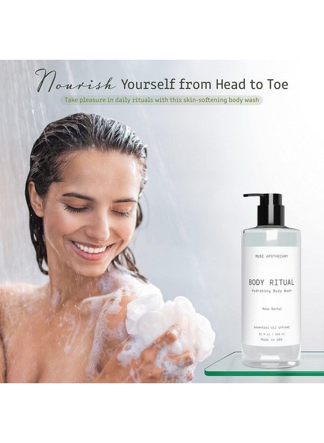 Muse Apothecary Muse Bath Apothecary Body Ritual Hydrating Body Wash Rose Santal Body Wash For Women & Men Essential Oil Infused Aromatherapy Body Wash Women Natural Body Wash For Women 32 Ounce  - Image 3