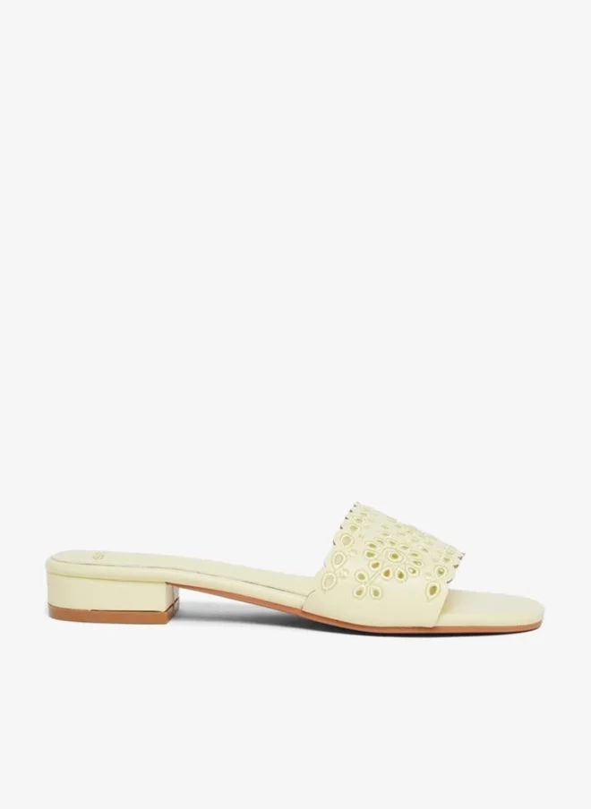 Styli Embroidered Strap Open Toe Sandals