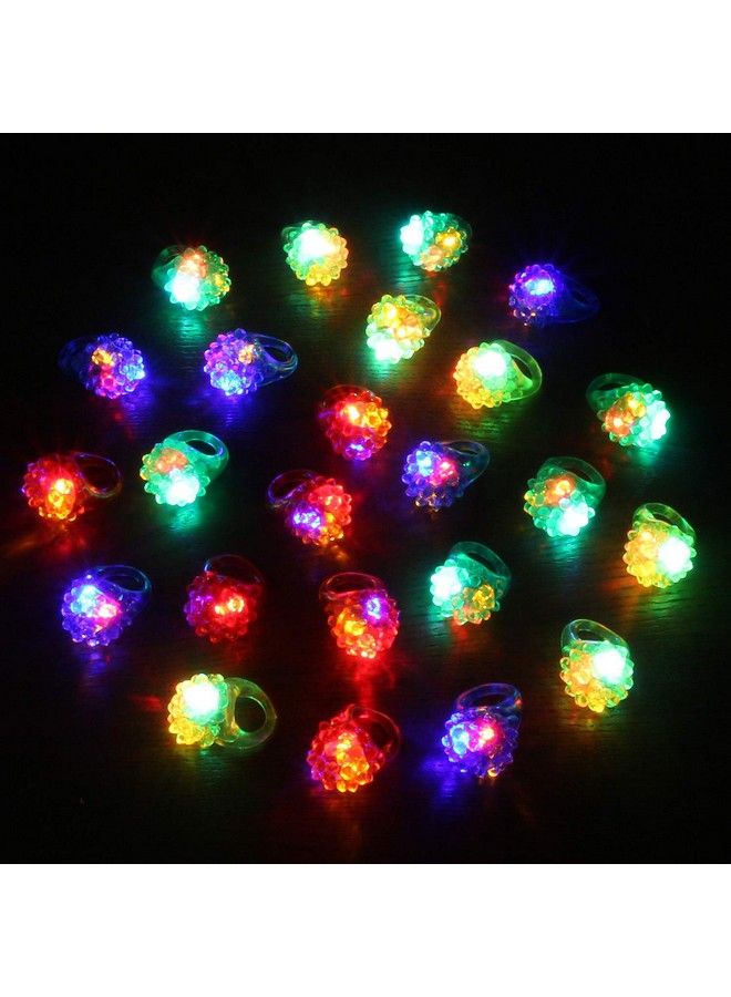 Novelty Place 24Pcs Flashing Led Bumpy Jelly Ring Light Up Finger Ring Toys For Party Favor Halloween Raves Concert Shows  - Image 1