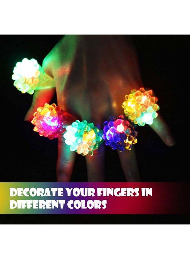 Novelty Place 24Pcs Flashing Led Bumpy Jelly Ring Light Up Finger Ring Toys For Party Favor Halloween Raves Concert Shows  - Image 5