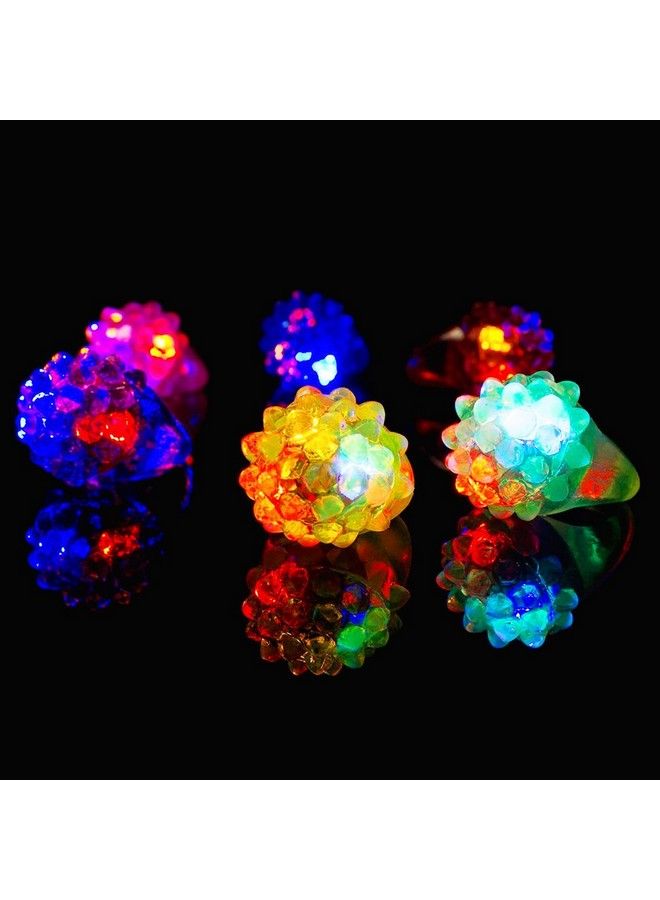 Novelty Place 24Pcs Flashing Led Bumpy Jelly Ring Light Up Finger Ring Toys For Party Favor Halloween Raves Concert Shows  - Image 3