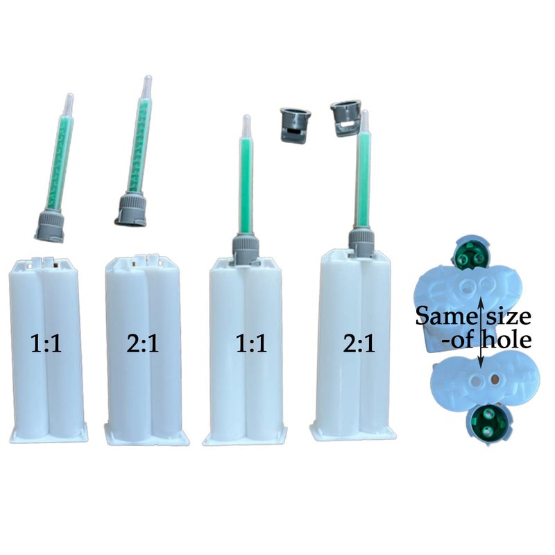 FRIGIIRE Mixing Nozzles Adhesive Cartridges Tip for 50ml Resin Mixer Adhesive Applicatior 16-Element, 3.6in, 1:1 & 2:1 ratios(20 Pieces) - Image 3