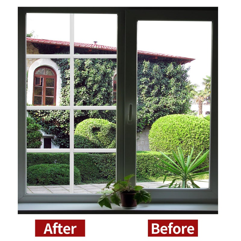 KEOHOLI 5 Rolls Total 32.8ft Window Grille Inserts Grid Kit Self Adhesive Peel and Stick Trim Simulated DIY Window Decorative PVC Strip Molding Trim Frames (White) - Image 5