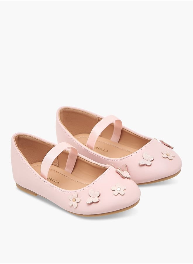 Flora Bella By Shoexpress Girls Ballerina Shoes With Elastic And Butterfly Details  - Image 2