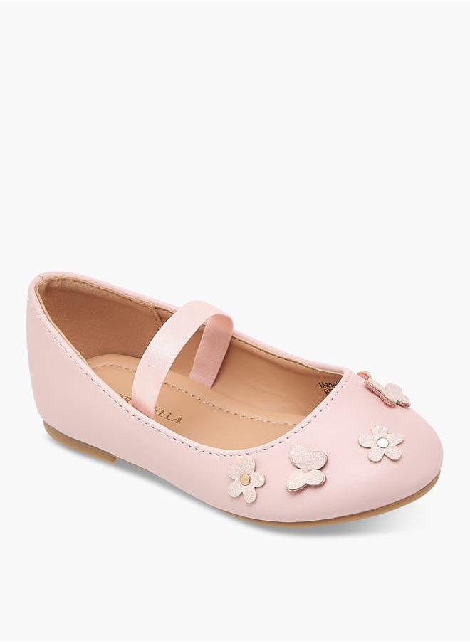 Flora Bella By Shoexpress Girls Ballerina Shoes With Elastic And Butterfly Details  - Image 1
