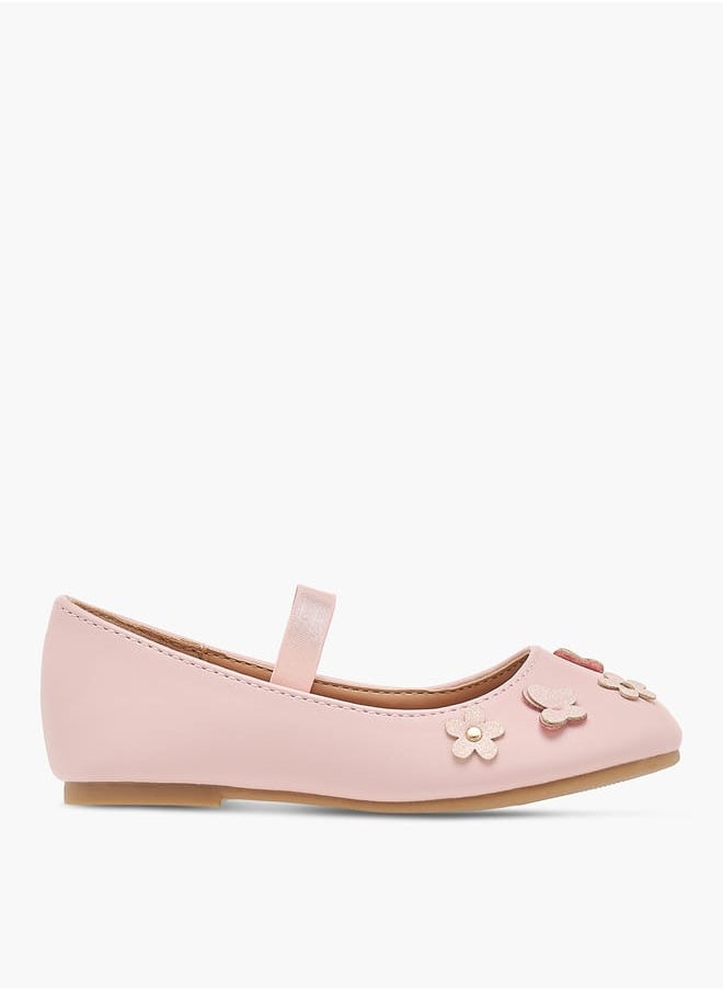 Flora Bella By Shoexpress Girls Ballerina Shoes With Elastic And Butterfly Details  - Image 3