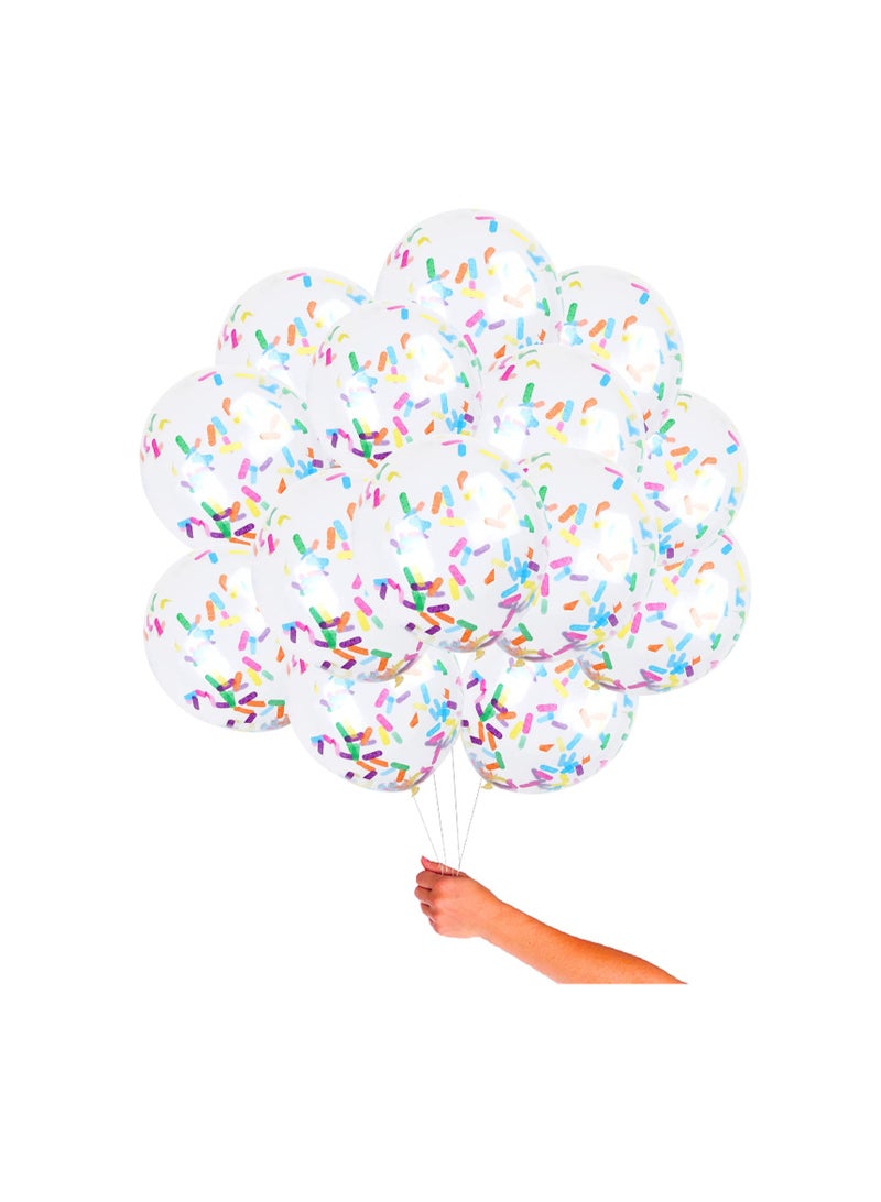 Excefore Party Balloons, Birthday Balloons Sprinkles Confetti Balloons Pack - Ice Cream Sprinkle Balloons. Latex Balloons, 12-Inch with Confetti for Party Decorations, Wedding & Bridal, Baby Shower (50PCS) - Image 2