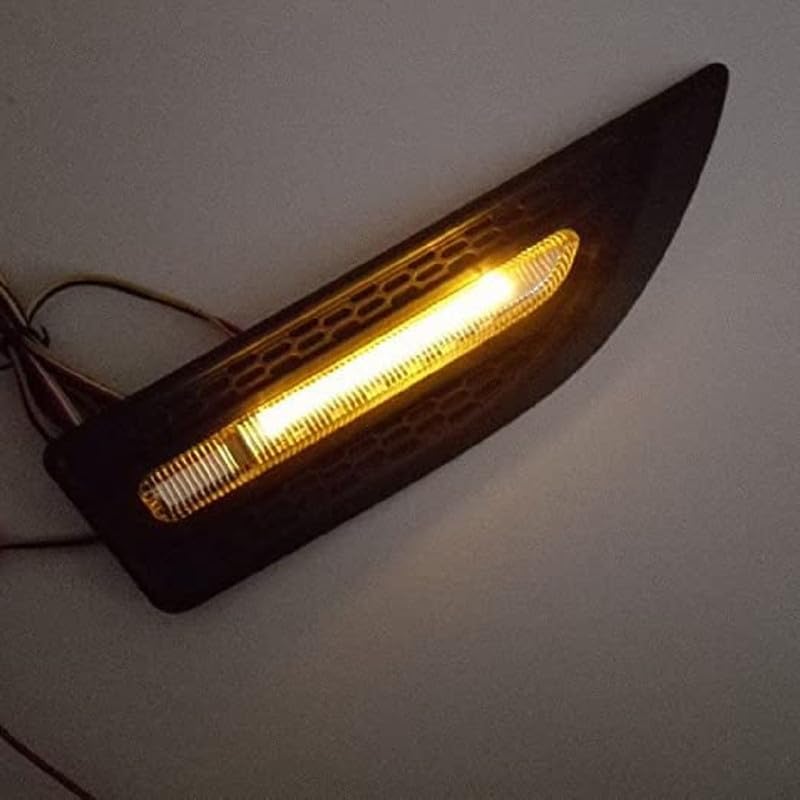 Aksmit Car Side Fender Light with 3 Colour Led Indicator Light (Silver) - Image 2