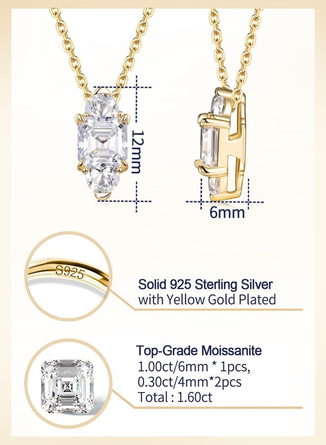 CYW Moissanite Diamond Pendant Gold Bar Skateboard Necklace 925 Sterling Silver - Image 5