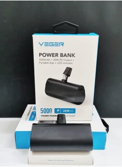 VEGER VEGER Portable Mini Powerbank 5000mAh Quick Charge 20W PD Portable Charger Plug-in-Use Powerbank Compatible for iPhone  - Image 4