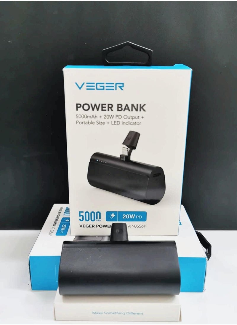 VEGER VEGER Portable Mini Powerbank 5000mAh Quick Charge 20W PD Portable Charger Plug-in-Use Powerbank Compatible for iPhone  - Image 4