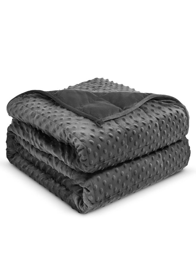 great daxing Weighted Blanket 15lbs for Adults, Ultra Soft Minky Dot Heavy Blankets for Sleep, Breathable Washable Throw Blanket with Glass Beads, 48"x72" Twin Size, Grey - Image 1