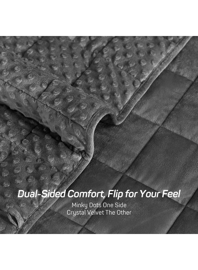great daxing Weighted Blanket 15lbs for Adults, Ultra Soft Minky Dot Heavy Blankets for Sleep, Breathable Washable Throw Blanket with Glass Beads, 48"x72" Twin Size, Grey - Image 4