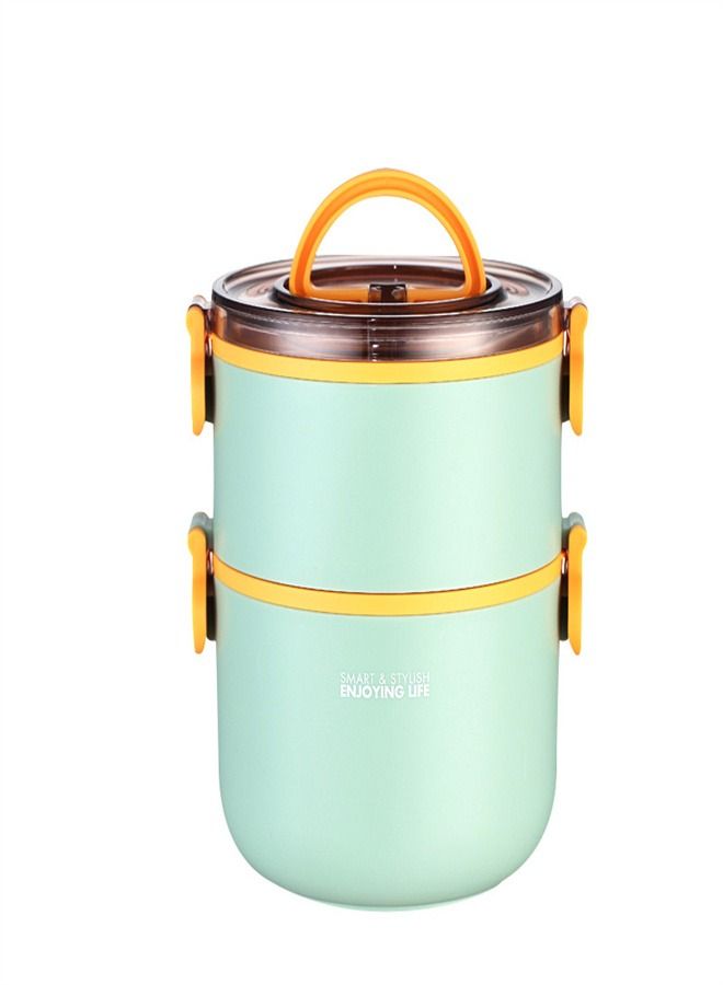 Loquat Round Double-Layerr Plastic Lunch Box