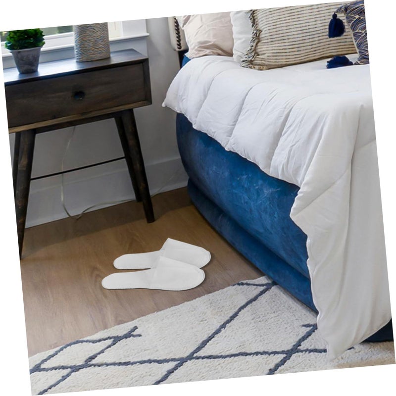 10 Pairs Bulk Non Slip Thick Nonwoven Disposable Slippers For Hotel Spa Wedding Guests - Image 5