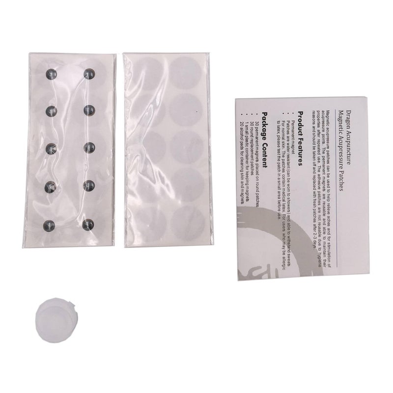 Dragon Acupuncture Magnetic Acupressure Patches 600 Gauss 30 Magnets 30 Replacement Adhesives Kit Magnet Therapy - Image 2